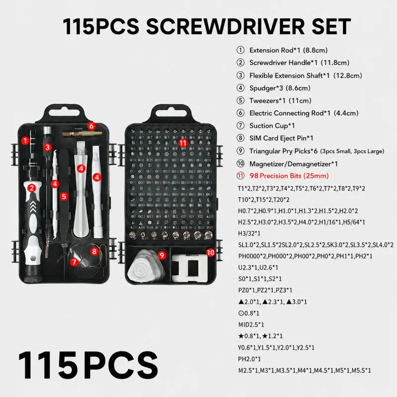 Portable 115in1 Magnetic Screw - Electronics Repair Business 评论和价格