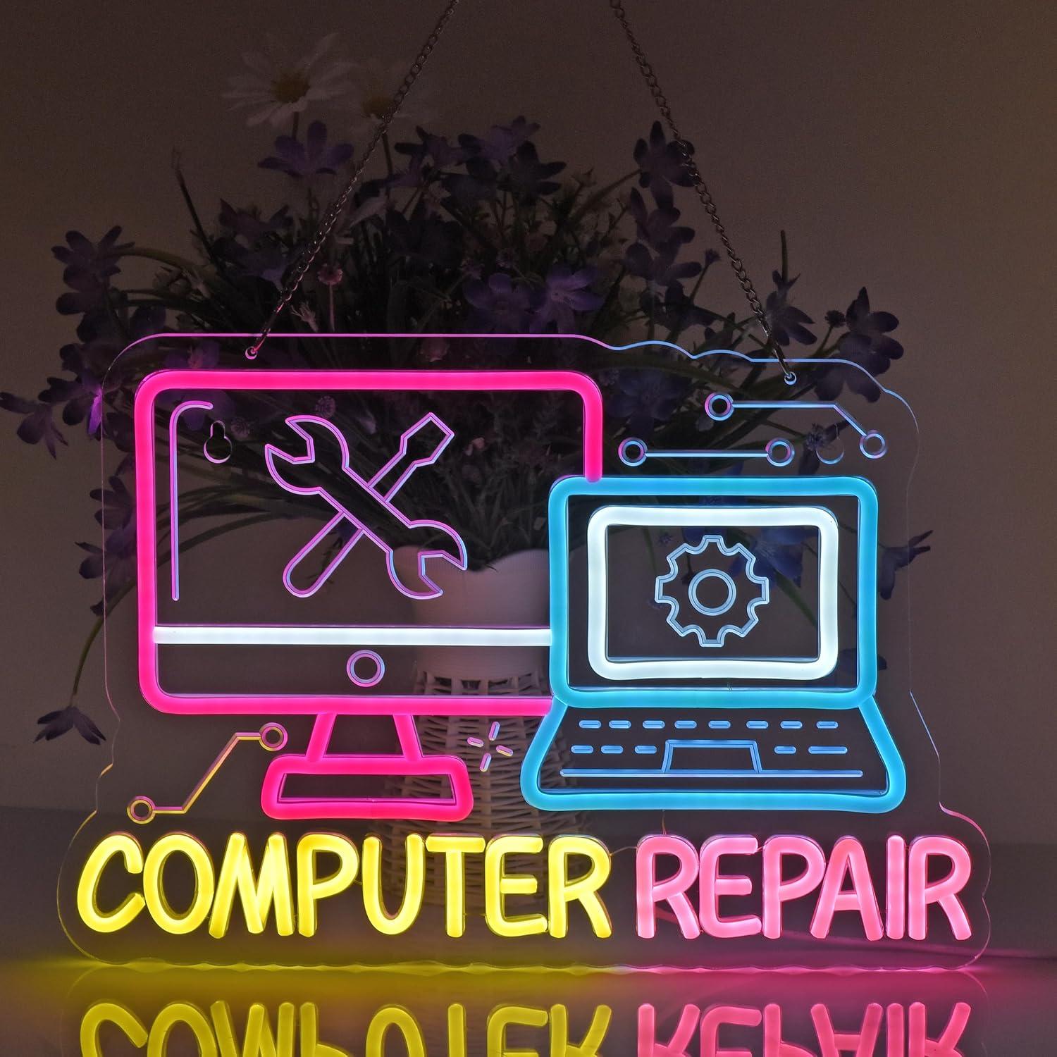 Computer Repair Neon Sign USB  - Electronics Repair Store 评论和价格