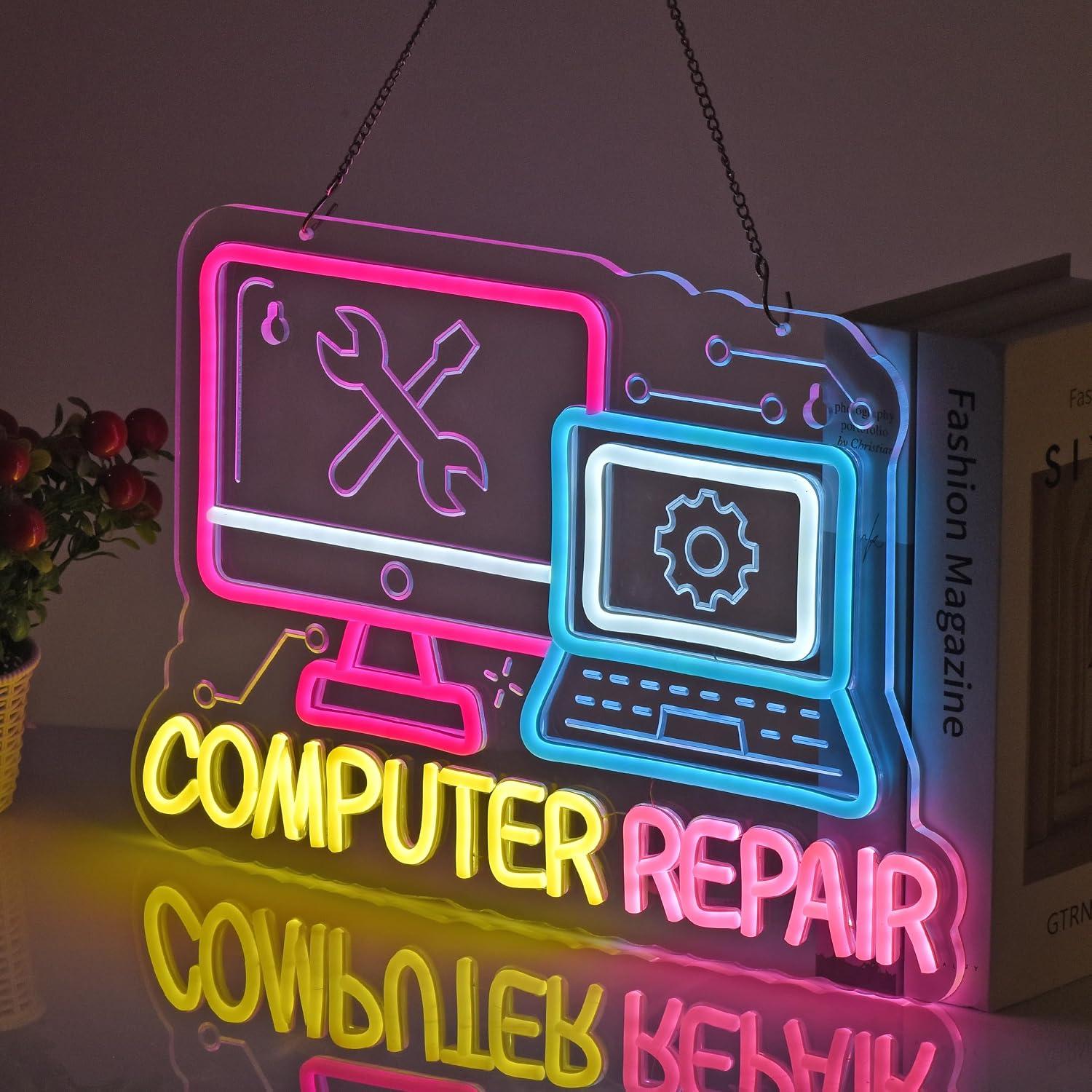 Computer Repair Neon Sign USB  - Electronics Repair Store 评论和价格