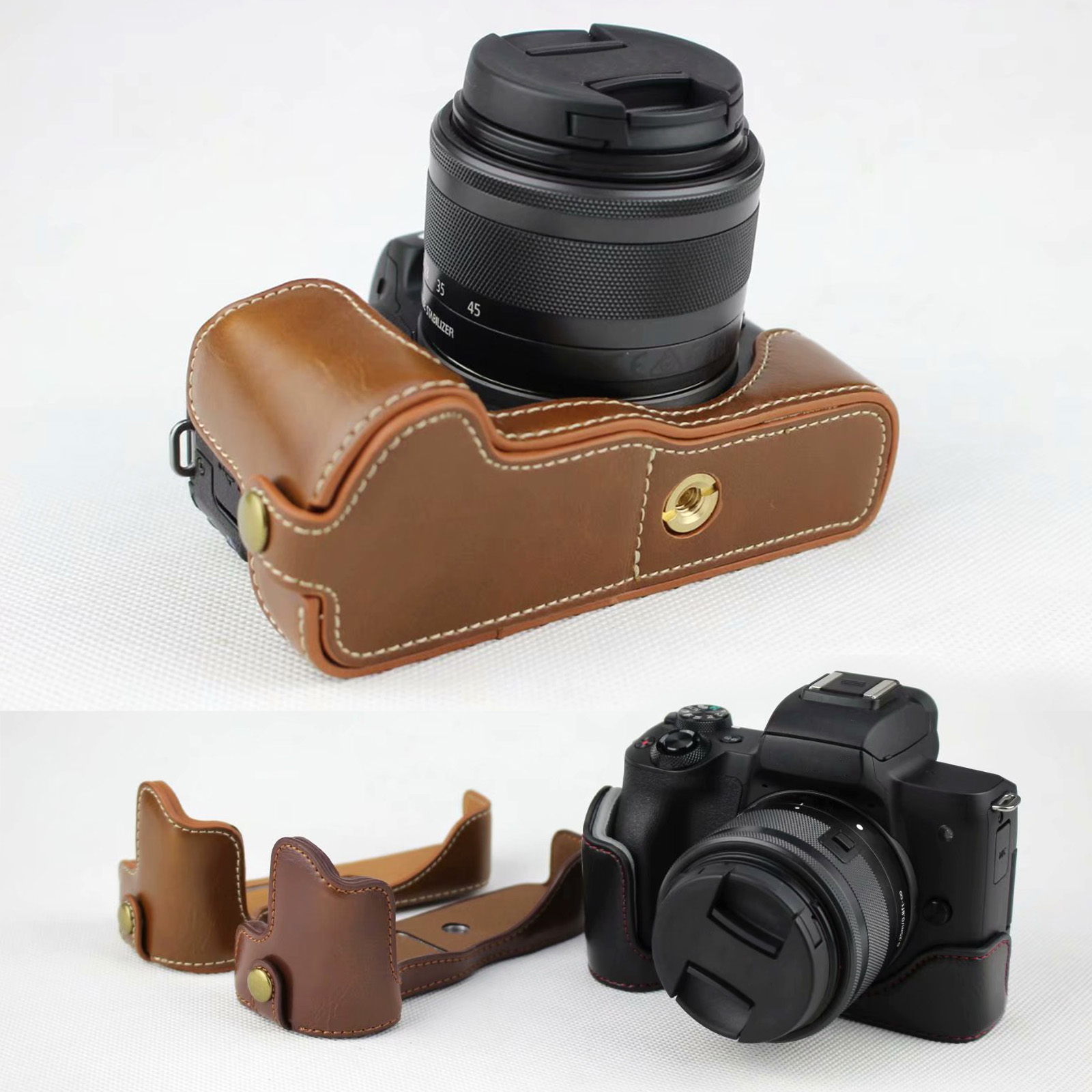 Leather Protect Half Case Grip - Canon Camera Eos M50 Mark Ii 评论和价格